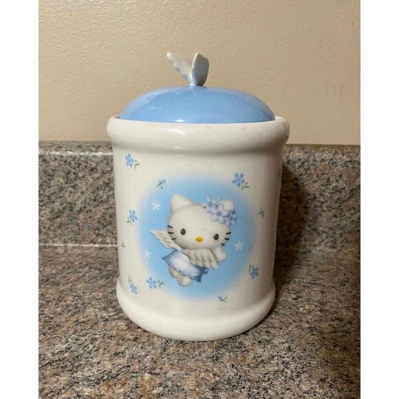 Rare Vintage Sanrio Hello Kitty Blue Angel Jar - Picture 3 of 5